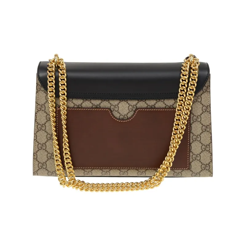 GUCCI Canvas With Leather Lock Bag Handbag Shoulder Bag Crossbody Bag Medium Size Women's Black-2