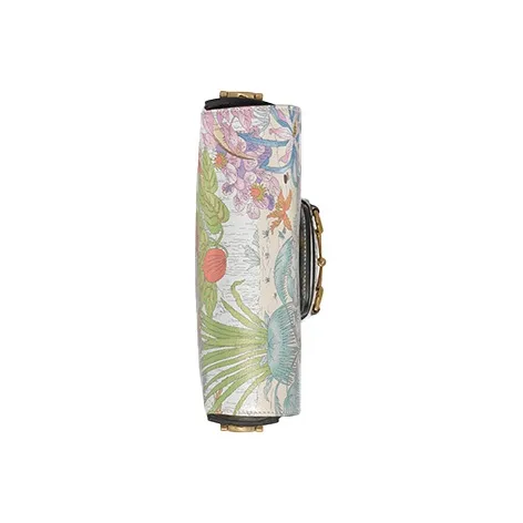 GUCCI Horsebit 1955 Leather Saddle Bag Shoulder Bag Crossbody Bag Mini Women's White/Multicolor-4