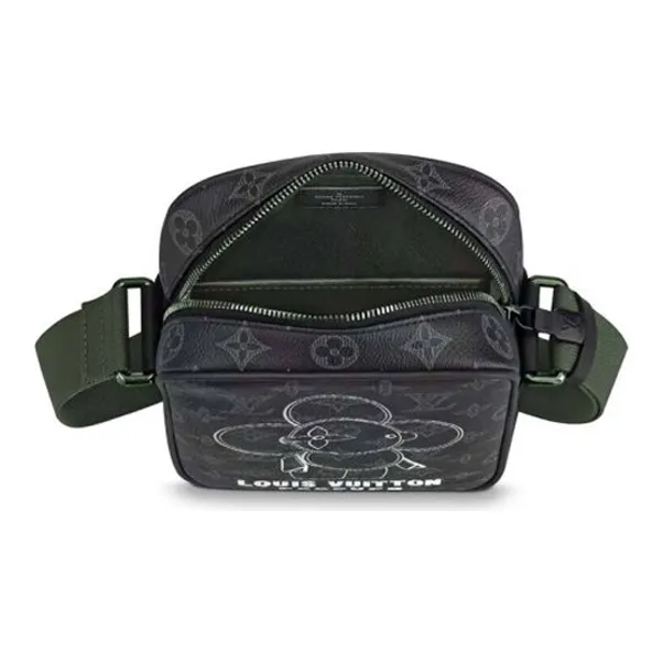 LOUIS VUITTON Small Canvas With Leather Shoulder Bag, Crossbody Bag Regular Men's Black-4