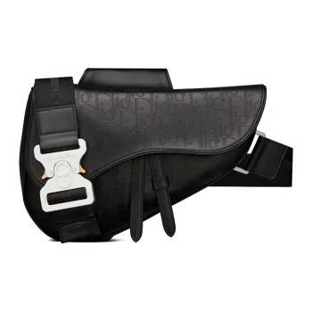 DIOR Saddle Cow Leather Saddle Bag Crossbody Shoulder Bag Men's Black