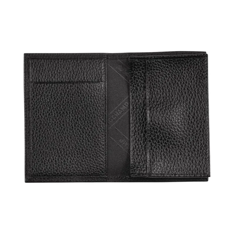 LONGCHAMP Le Foulonné Cow Leather Card Holder Card Holder Men's Black-2