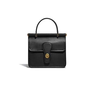 COACH Leather Shoulder Bag Crossbody Bag Handbag Small Size Women's Black