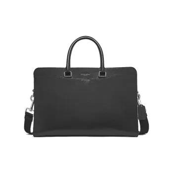 COACH Beckett Calfskin Shoulder Bag Briefcase Laptop Bag Handbag Large Size Men's Black