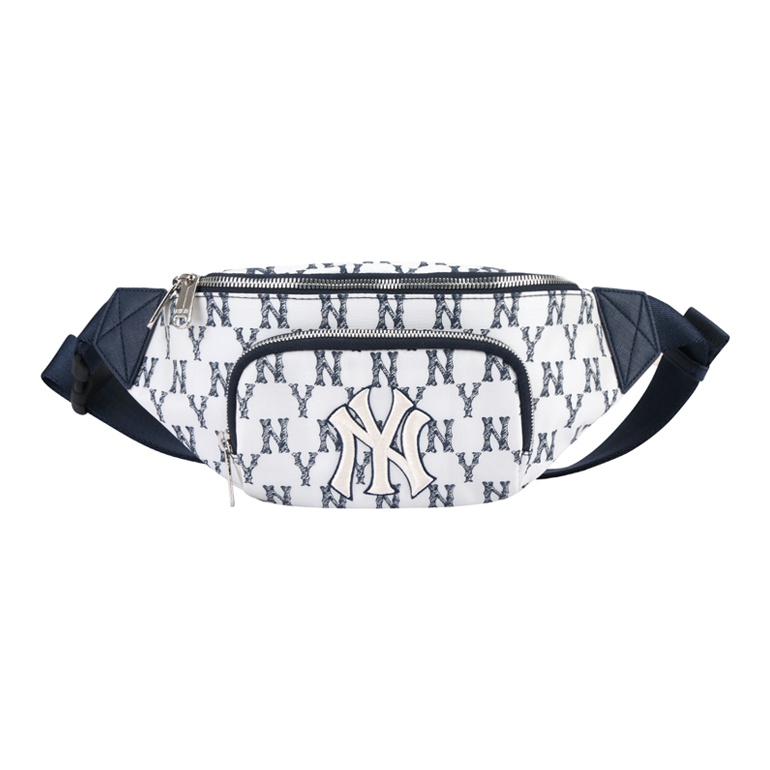 MLB Monogram Collection Crossbody Bags White Blue - POIZON