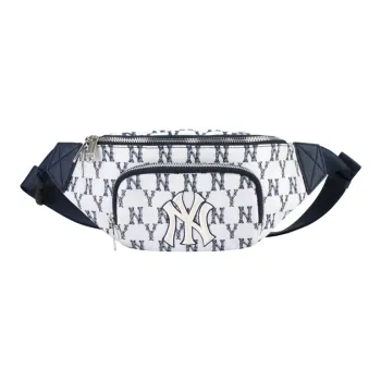 MLB Monogram Collection Nylon Fanny Pack Shoulder Bag Crossbody Bag Regular Unisex White Blue
