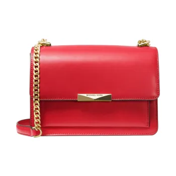 MICHAEL KORS Jade Leather Shoulder Bag, Crossbody Bag Tubas Women's Red