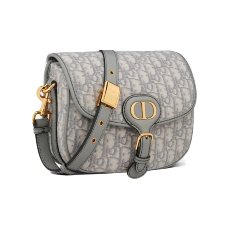 DIOR Bobby Canvas Shoulder Bag Crossbody Bag Women's Gray-2