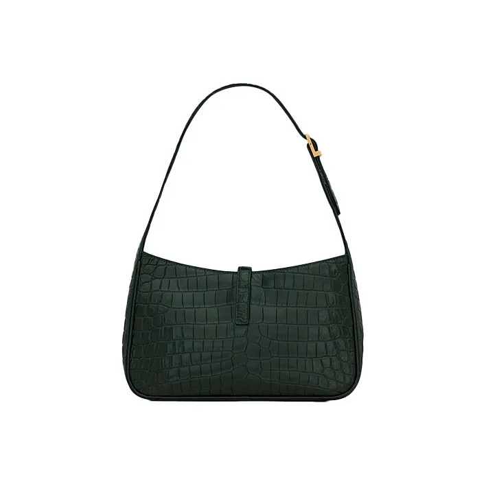 SAINT LAURENT LE5A7 Cow Leather Shoulder Bag Hobo Bag Handbag Shoulder Bag Women's Dark Green-3