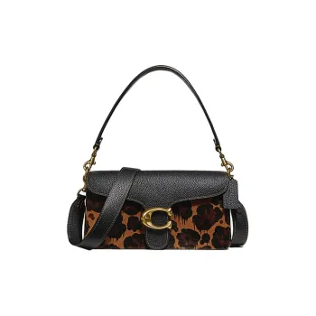 COACH Tabby Leather Shoulder Bag Crossbody Bag Medium Size Women's Black Brown