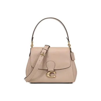 COACH Leather Handbag, Crossbody Bag Medium Size Women's Milk Tea