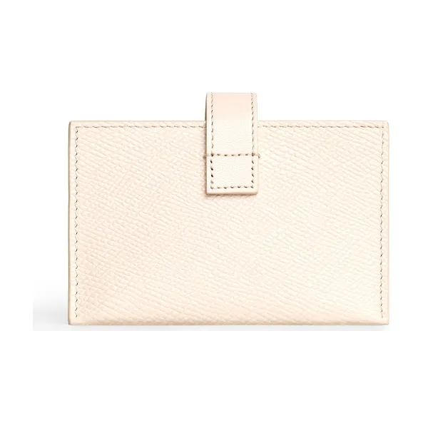 CELINE Grain Cow Leather Accordion Pleat Card Bag Women's Light Pink-2