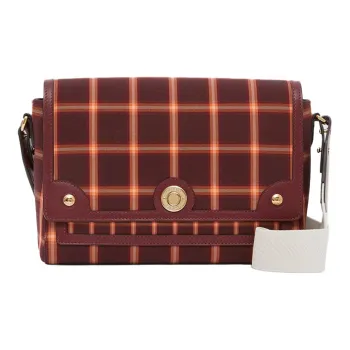 Burberry Note Cotton Messenger Bag Shoulder Bag Crossbody Bag Women's Burgundy Red