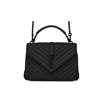 SAINT LAURENT Sheepskin Handbag, Shoulder Bag, Crossbody Bag Medium Size Women's Black