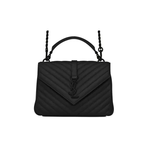 SAINT LAURENT Sheepskin Handbag, Shoulder Bag, Crossbody Bag Medium Size Women's Black