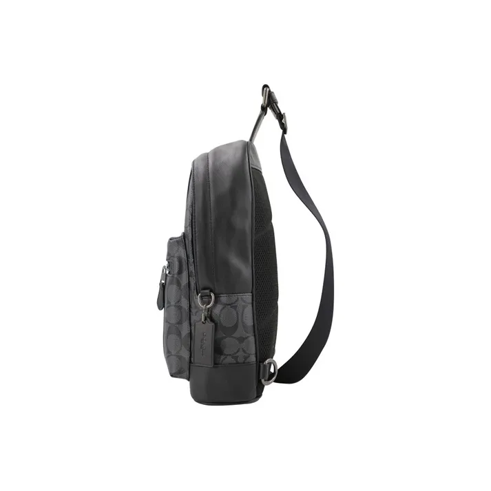 Coach ARGE POUCH IN SIGNATURE CANVAS WITH VARSITY STRIPE-2