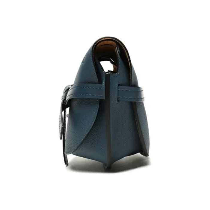 LOEWE Gate Cow Leather Handheld Crossbody Bag, Shoulder Bag Trumpets Women's Steel Blue-2