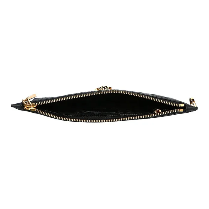 VERSACE VERSACE Cow Leather Commute Bag Coin Purse Clutch Men's Black-3