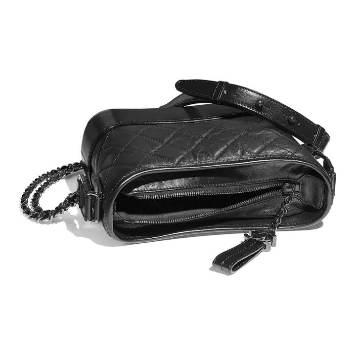 CHANEL GabrielleSo Black Calfskin Handbag, Shoulder Bag, Crossbody Bag Trumpets Women's Pure Black-2