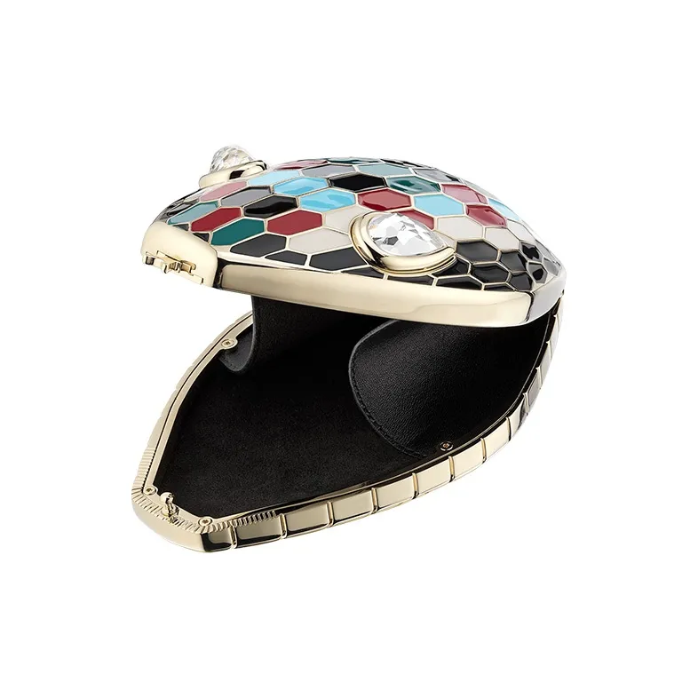BVLGARI Mary Katrantzou X BVLGARI Brass Snake Material Evening Party Bag Handbag Clutch Women's Multicolor-1