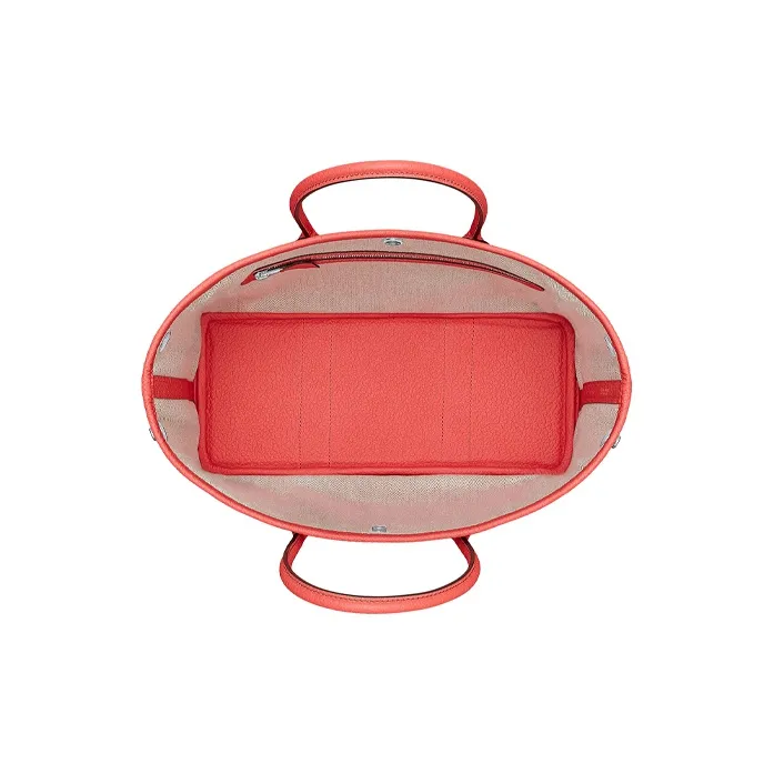 HERMES Garden Party 30 Country Cow Leather Garden Handbag Women's Orange Red-2