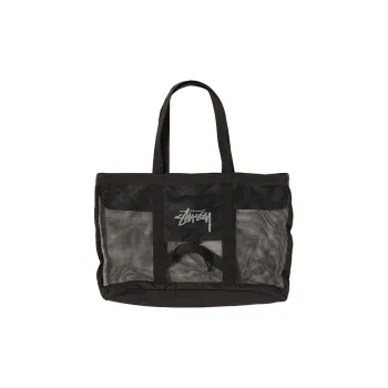 Stussy Mesh Beach Bag Tote Bag Shopping Bag Handbag Regular Unisex Black