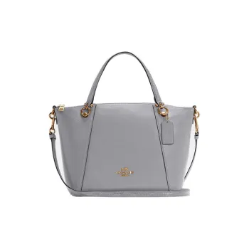 COACH Kacey Polished Leather With Snakeskin Print Leather Crossbody Bag Small Size Women's Gray