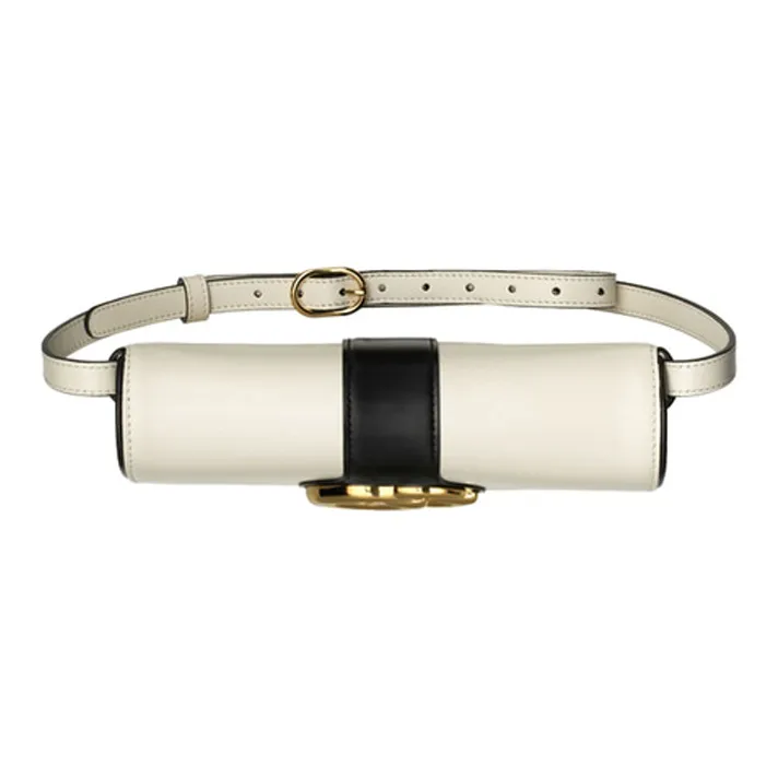 GUCCI Arli Cow Leather Shoulder Bag Crossbody Bag Small Size Women's White/Black-4