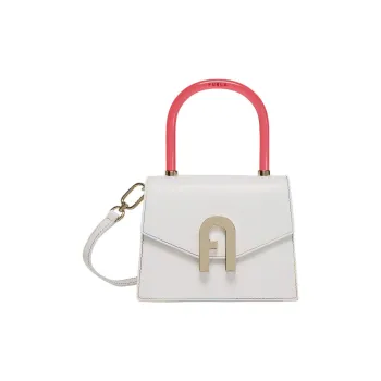 Furla Elettra Cow Leather Handbag Mini Women's White & Pink