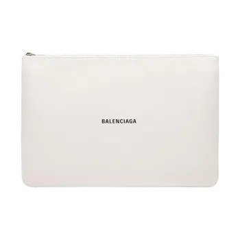 Balenciaga Leather Clutch Regular Women's White