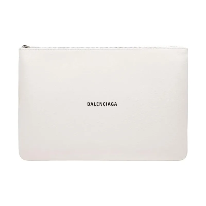 Balenciaga Leather Clutch Regular Women's White-0