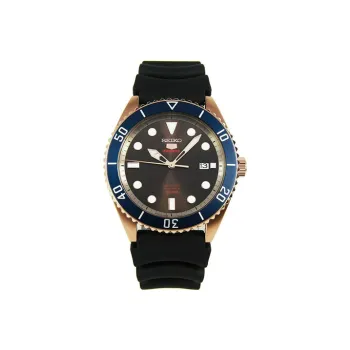 SEIKO Series 5 Automatic Mechanical Movement Resin Strap Watch Men's Watches Gold Dial SRPB96J1