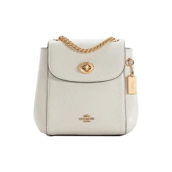 COACH Convertible Leather Crossbody Bag Backpack Tubas Women's Chalk White
