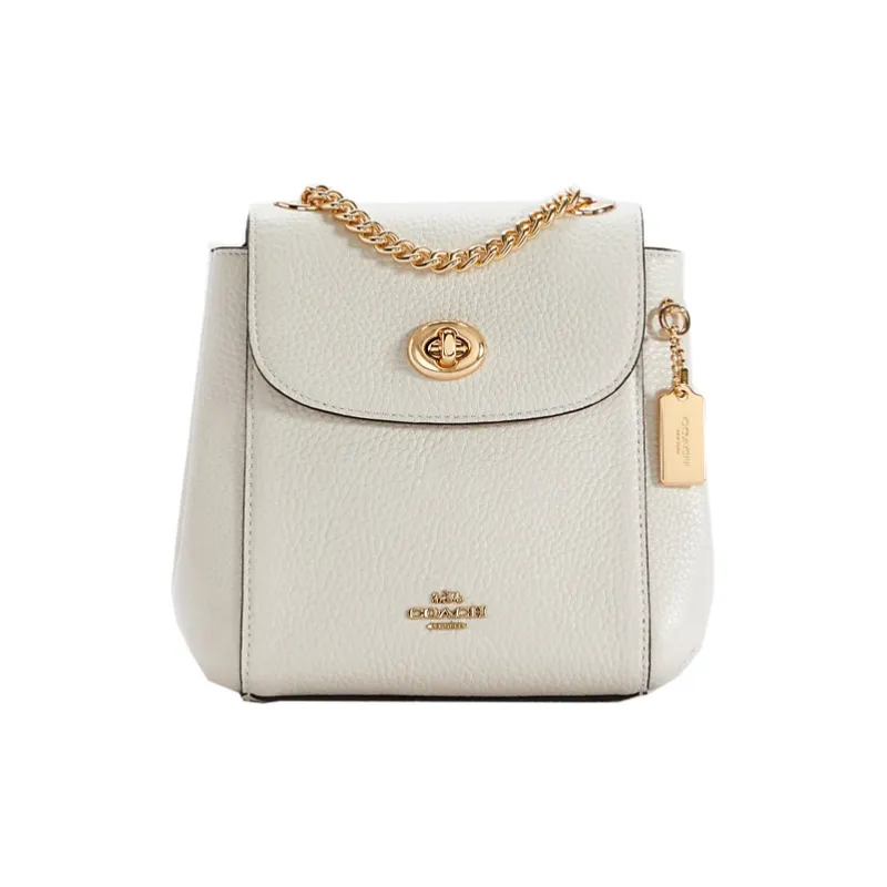 COACH Convertible Leather Crossbody Bag Backpack Tubas Women's Chalk White-0