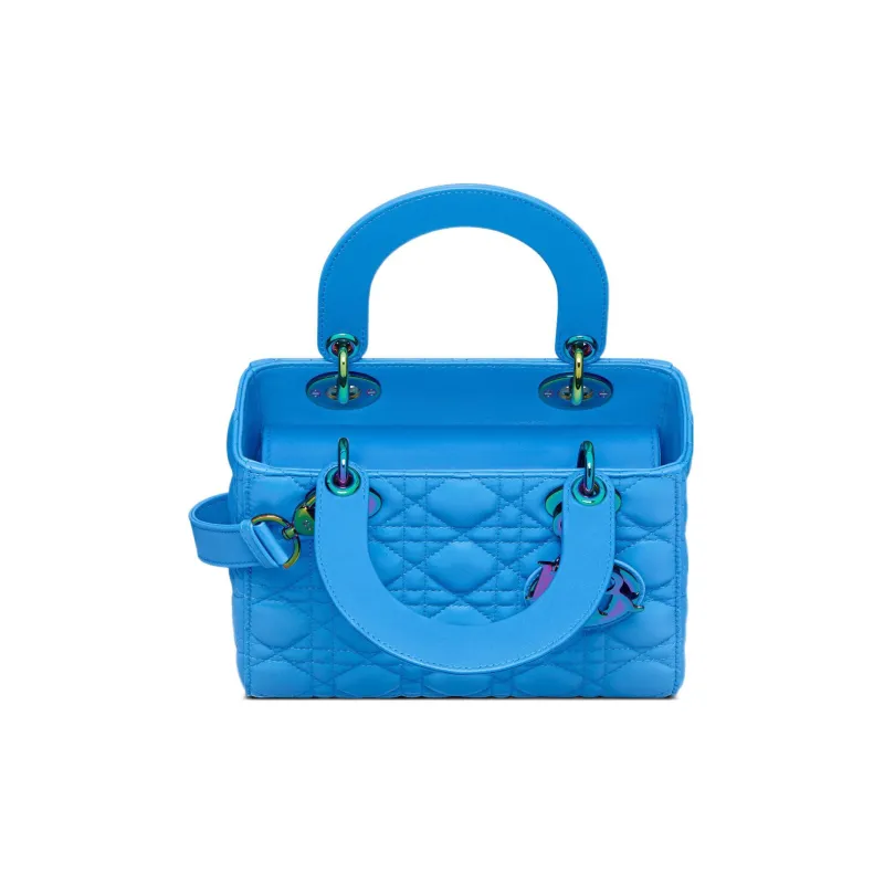 DIOR Sheepskin Lady Dior Bag, Handbag, Shoulder Bag, Crossbody Bag Small Size Women's Blue-2