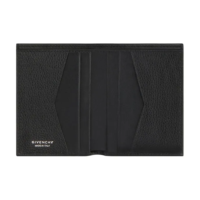 GIVENCHY Grain Calfskin Card Holder, Wallet Unisex Black-3