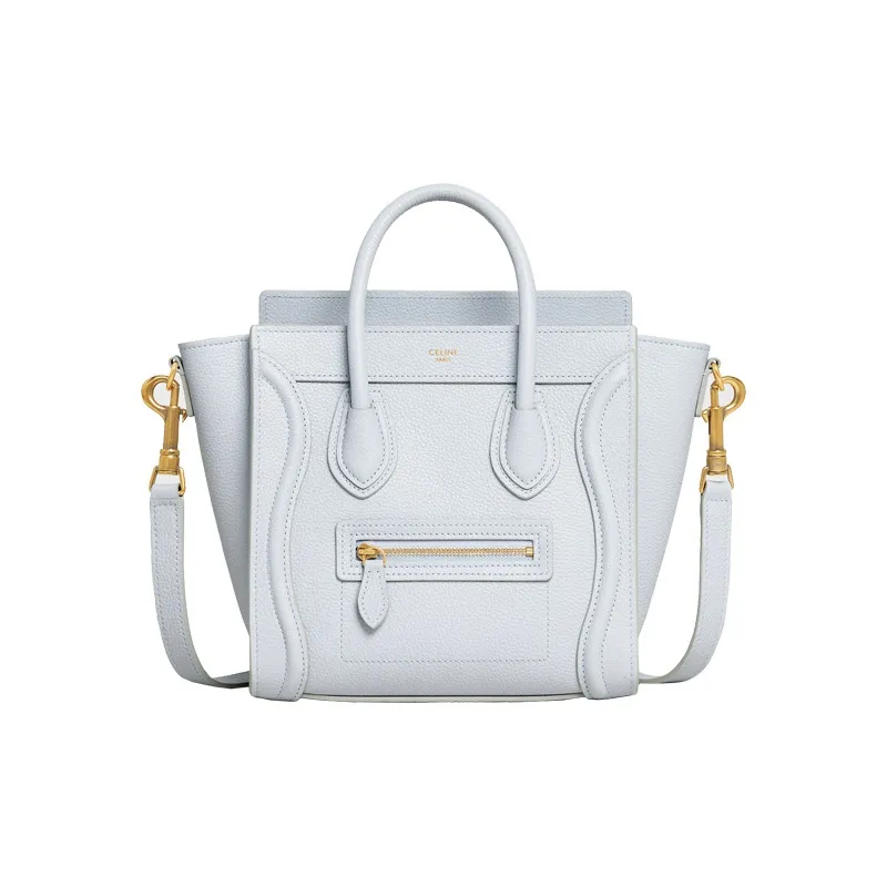 CELINE Luggage Calfskin Handbag Shoulder Bag Crossbody Bag Mini Women's Light Blue-0