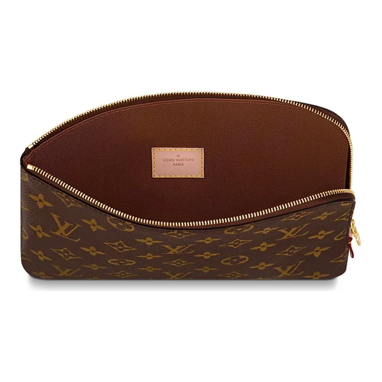 LOUIS VUITTON Coated Canvas With Leather Handbag Clutch Trumpets Women's Brown-3