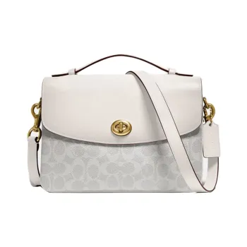 COACH Cassie Leather PVC Messenger Bag Handbag Shoulder Bag Crossbody Bag Medium Size Women's White