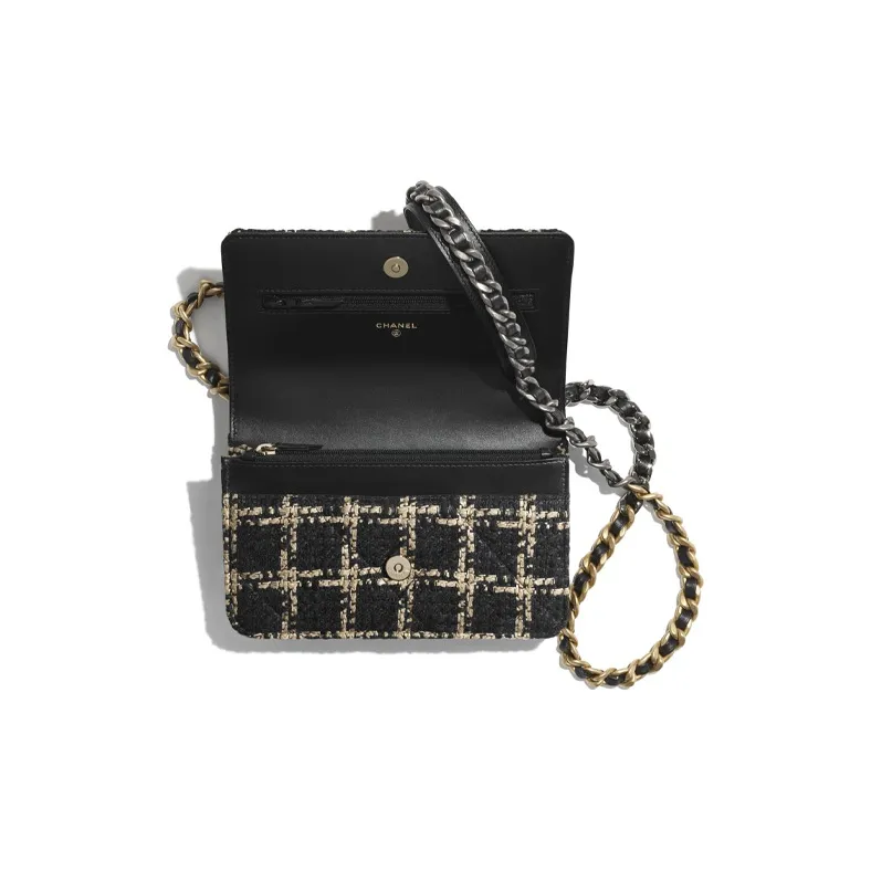 CHANEL 19BagWOC Leather Handbag, Shoulder Bag, Crossbody Bag Unisex Black-3