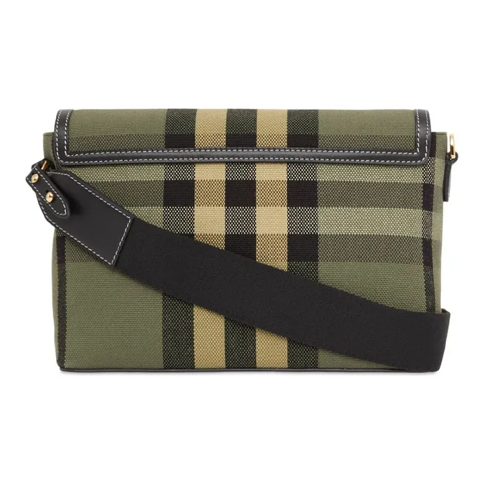 Burberry Canvas With Leather Messenger Bag, Canvas Bag, Shoulder Bag, Crossbody Bag Men's Green-2