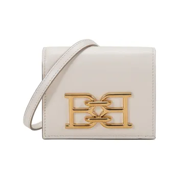BALLY B Chain Leather Wallet, Crossbody Bag, Shoulder Bag Women's Bone White