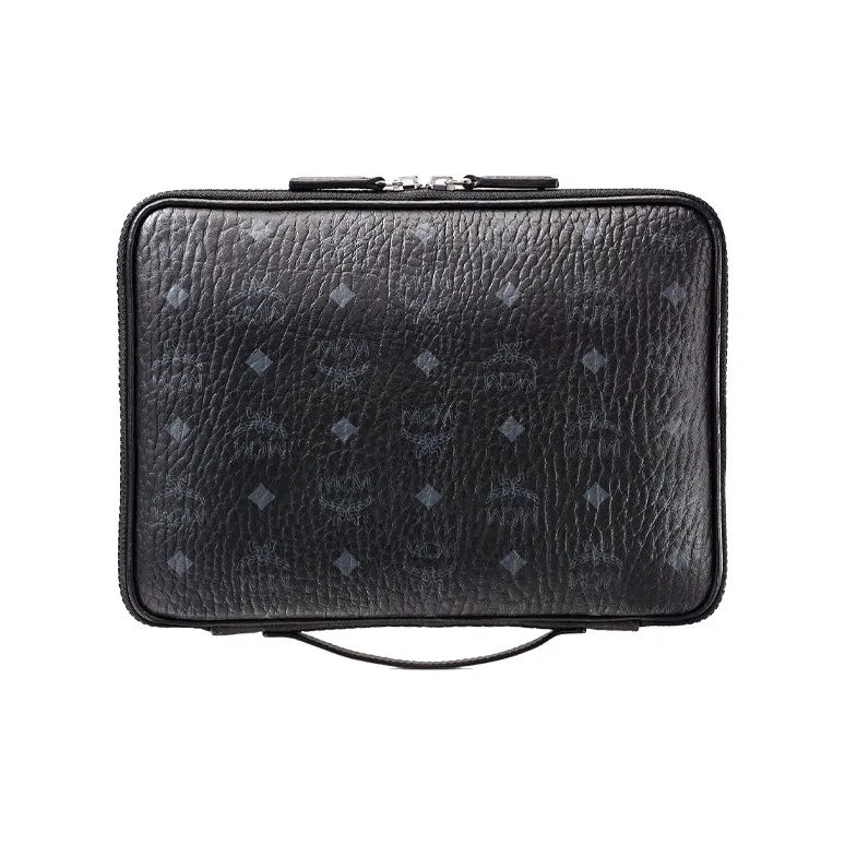 MCM Essential Visetos Origina Nylon Fabric Clutch Small Size Women's Black-1