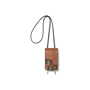 MICHAEL KORS X ASHYA Cow Leather Cell Phone Pouch Crossbody Bag Fanny Pack Regular Unisex Brown