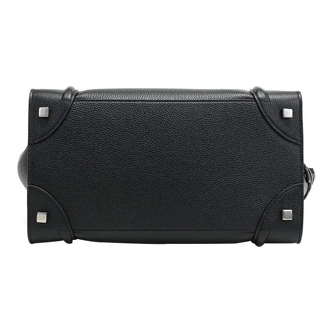 CELINE Luggage Cow Leather Smile Bag Handbag Mini Women's Black-4
