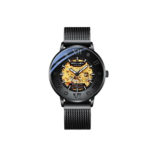SOLLEN Automatic Mechanical Movement Watch Men's Watches Black Dial 307