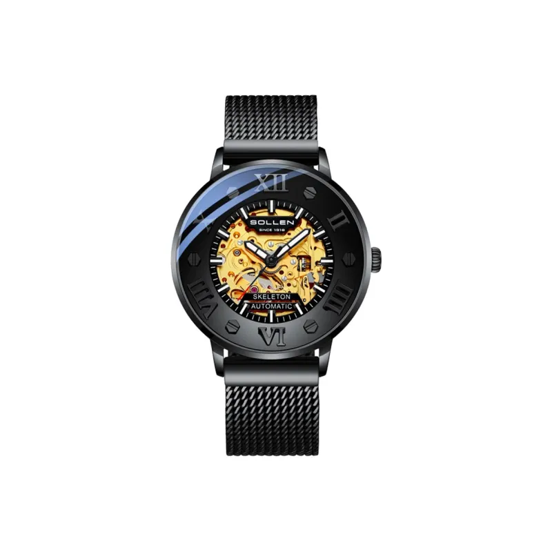 SOLLEN Automatic Mechanical Movement Watch Men's Watches Black Dial 307-0