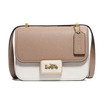 COACH Alie Leather Messenger Bag Small Square Bag Crossbody Bag Shoulder Bag Women's White