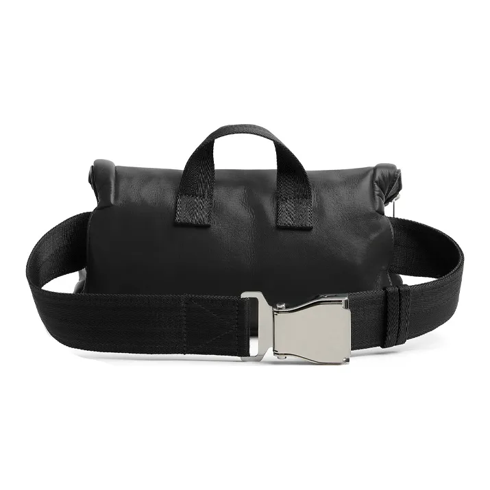 Bottega Veneta Leather Zip Closure Fanny Pack Men's Black-3