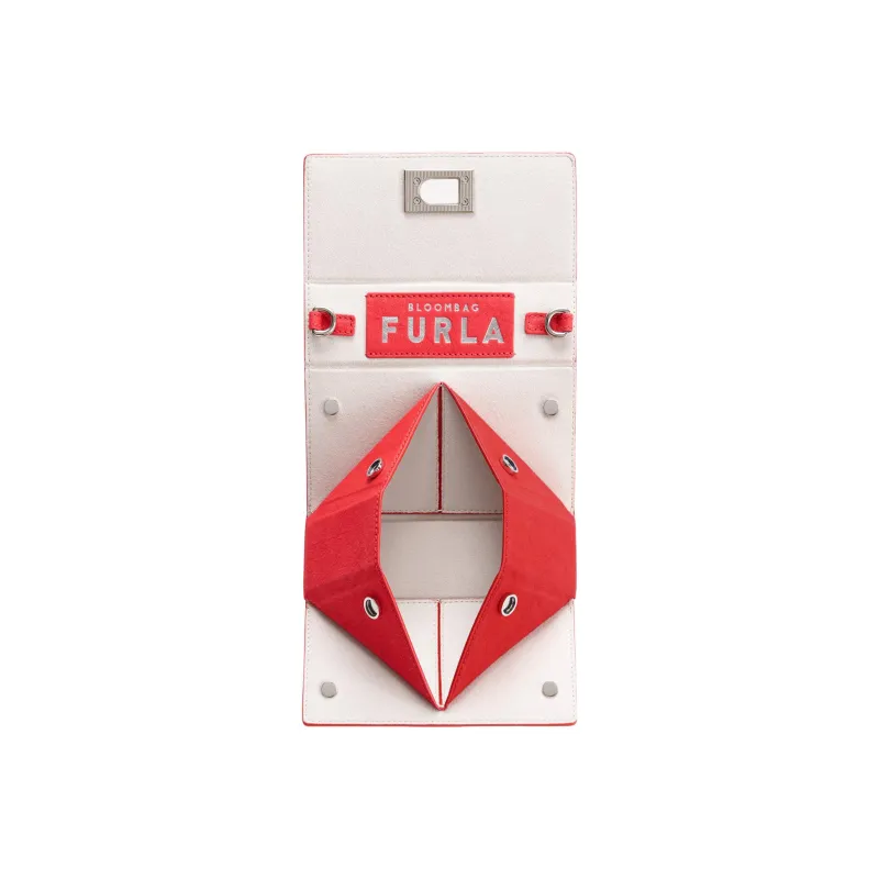 Furla Special Paper Like Fabric Box Bag, Sling Bag, Shoulder Bag Mini Women's Poppy Red-4