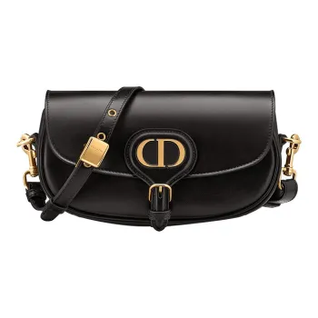 DIOR Bobby Smooth Cow Leather Crescent Bag, Handbag, Shoulder Bag, Crossbody Bag Regular Women's Black